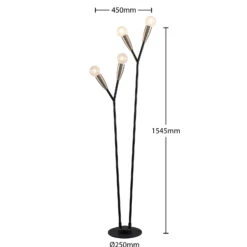 Lucande Carlea Stehleuchte, 4-fl., Schwarz-nickel -Lucande 9639257 6