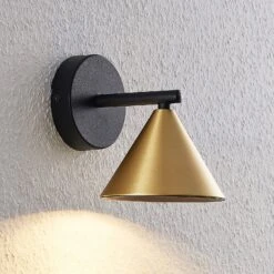 Lucande Kartio Wandleuchte, 1-fl., Messing