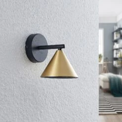 Lucande Kartio Wandleuchte, 1-fl., Messing -Lucande 9639259 4