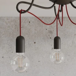 Lucande Jorna Deckenlampe, 3-flammig, Kabel Rot -Lucande 9639380 4