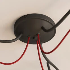 Lucande Jorna Deckenlampe, 3-flammig, Kabel Rot -Lucande 9639380 8