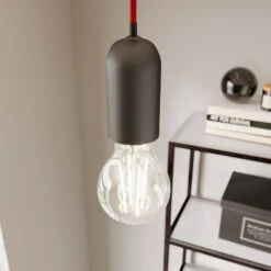 Lucande Jorna Hängeleuchte, Einflammig, Kabel Rot 12 Lucande Jorna Hängeleuchte, Einflammig, Kabel Rot -Lucande 9639382 3