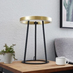 Lucande Seppe LED-Tischleuchte, Messing -Lucande 9639422 2