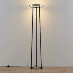 Lucande Seppe LED-Stehleuchte, Ø 30 Cm, Nickel -Lucande 9639425 3
