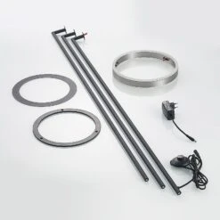 Lucande Seppe LED-Stehleuchte, Ø 30 Cm, Nickel -Lucande 9639425 7