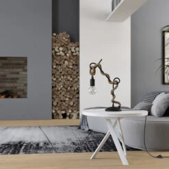 Lucande Ropina Tischleuchte Mit Hanfseil -Lucande 9639427 2