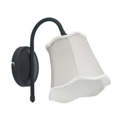 Lucande Binta Stoffwandleuchte, Vintage Silbergrau -Lucande 9639433 2