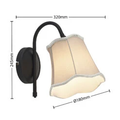 Lucande Binta Stoffwandleuchte, Vintage Silbergrau -Lucande 9639433 3