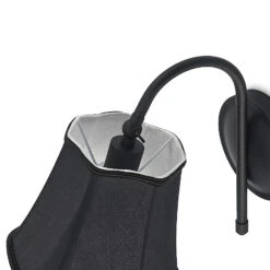 Lucande Binta Stoffwandleuchte, Vintage, Schwarz -Lucande 9639434 7