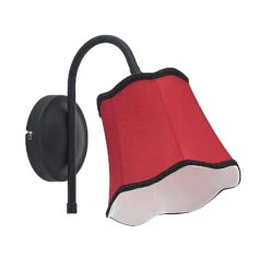 Lucande Binta Stoffwandleuchte, Vintage, Rostrot -Lucande 9639435 2