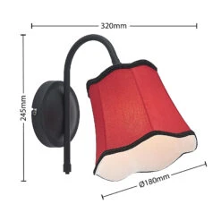 Lucande Binta Stoffwandleuchte, Vintage, Rostrot -Lucande 9639435 3