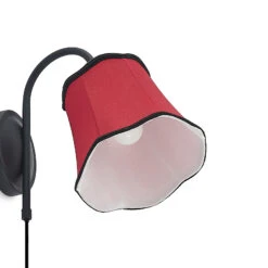 Lucande Binta Stoffwandleuchte, Vintage, Rostrot -Lucande 9639435 6