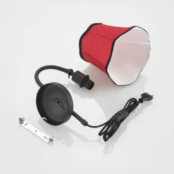 Lucande Binta Stoffwandleuchte, Vintage, Rostrot -Lucande 9639435 8