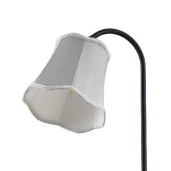 Lucande Binta Stofftischlampe, Vintage, Silbergrau -Lucande 9639439 5