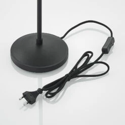 Lucande Binta Stofftischleuchte, Vintage, Schwarz -Lucande 9639440 7