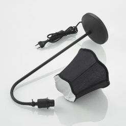 Lucande Binta Stofftischleuchte, Vintage, Schwarz -Lucande 9639440 8