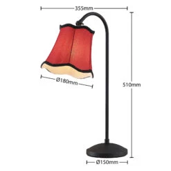 Lucande Binta Stofftischleuchte, Vintage, Rostrot -Lucande 9639441 3