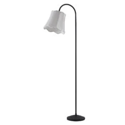 Lucande Binta Stoffstehleuchte, Vintage Silbergrau -Lucande 9639445 2