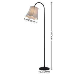 Lucande Binta Stoffstehleuchte, Vintage Silbergrau -Lucande 9639445 3