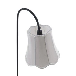 Lucande Binta Stoffstehleuchte, Vintage Silbergrau -Lucande 9639445 6