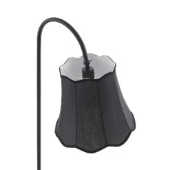 Lucande Binta Stoffstehleuchte, Vintage, Schwarz -Lucande 9639446 6