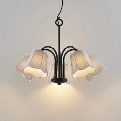 Lucande Binta Hängelampe, Fünfflammig, Silbergrau -Lucande 9639463 4