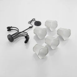 Lucande Binta Hängelampe, Fünfflammig, Silbergrau -Lucande 9639463 7