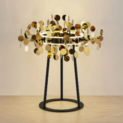 Lucande Glimmo LED-Tischleuchte, Schwarz, Messing -Lucande 9639494 3