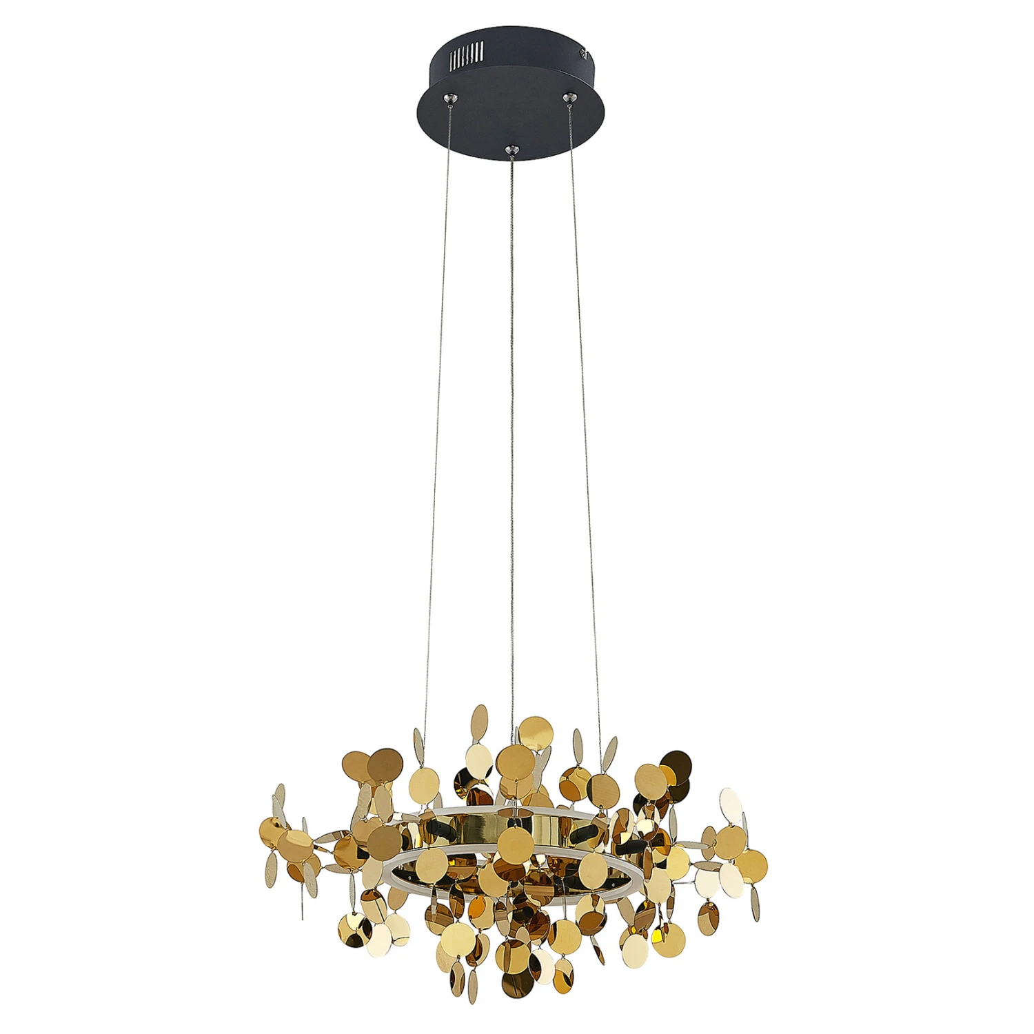 Lucande Glimmo LED-Pendelleuchte, Schwarz, Messing 4 Lucande Glimmo LED-Pendelleuchte, Schwarz, Messing – Bild 4