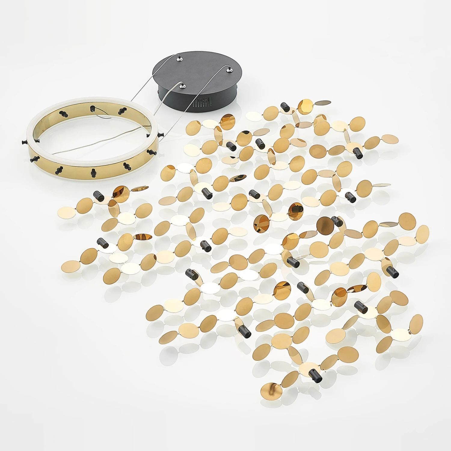 Lucande Glimmo LED-Pendelleuchte, Schwarz, Messing 8 Lucande Glimmo LED-Pendelleuchte, Schwarz, Messing – Bild 8