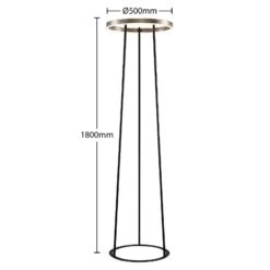 Lucande Seppe LED-Stehleuchte, Ø 50 Cm, Nickel -Lucande 9639571 3