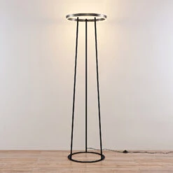 Lucande Seppe LED-Stehleuchte, Ø 50 Cm, Nickel -Lucande 9639571 4