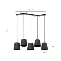 Lucande Thamila Hängeleuchte, Schwarz, Eisen -Lucande 9639621 4