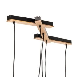 Lucande Thamila Hängeleuchte, Schwarz, Eiche -Lucande 9639622 5