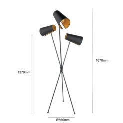 Lucande Coleris Stehleuchte, Dreiflammig, Textil -Lucande 9639628 5