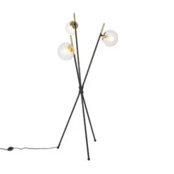 Lucande Sotiana Stehleuchte, 3 Glaskugeln, Messing -Lucande 9639635 2