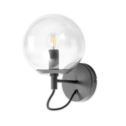 Lucande Sotiana Wandleuchte, Glaskugel, Schwarz -Lucande 9639636 3