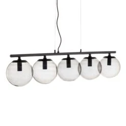 Lucande Sotiana Hängelampe, 5 Glaskugeln, Schwarz -Lucande 9639641 3