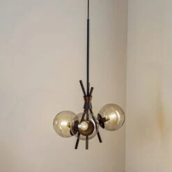 Lucande Sotiana Hängelampe, 3-fl., Rund, Schwarz