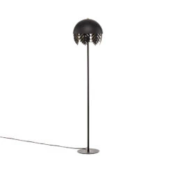 Lucande Aparas Stehlampe, Blattoptik, Schwarz-gold -Lucande 9639645 3