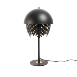 Lucande Aparas Tischlampe Blattoptik, Schwarz-gold -Lucande 9639646 2