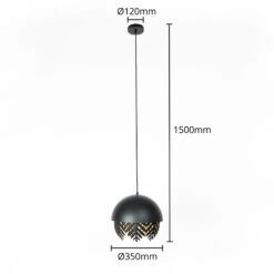 Lucande Aparas Hängelampe Blattoptik, 1-fl., 35 Cm -Lucande 9639647 3