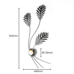 Lucande Aparas Wandleuchte Mit Blattdekor -Lucande 9639652 3