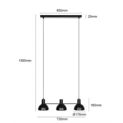 Lucande Mostrid Hängelampe, Schwarz, Dreiflammig 11 Lucande Mostrid Hängelampe, Schwarz, Dreiflammig -Lucande 9639680 3