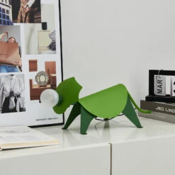 Lucande Idalina LED-Tischlampe, Drache, Grün