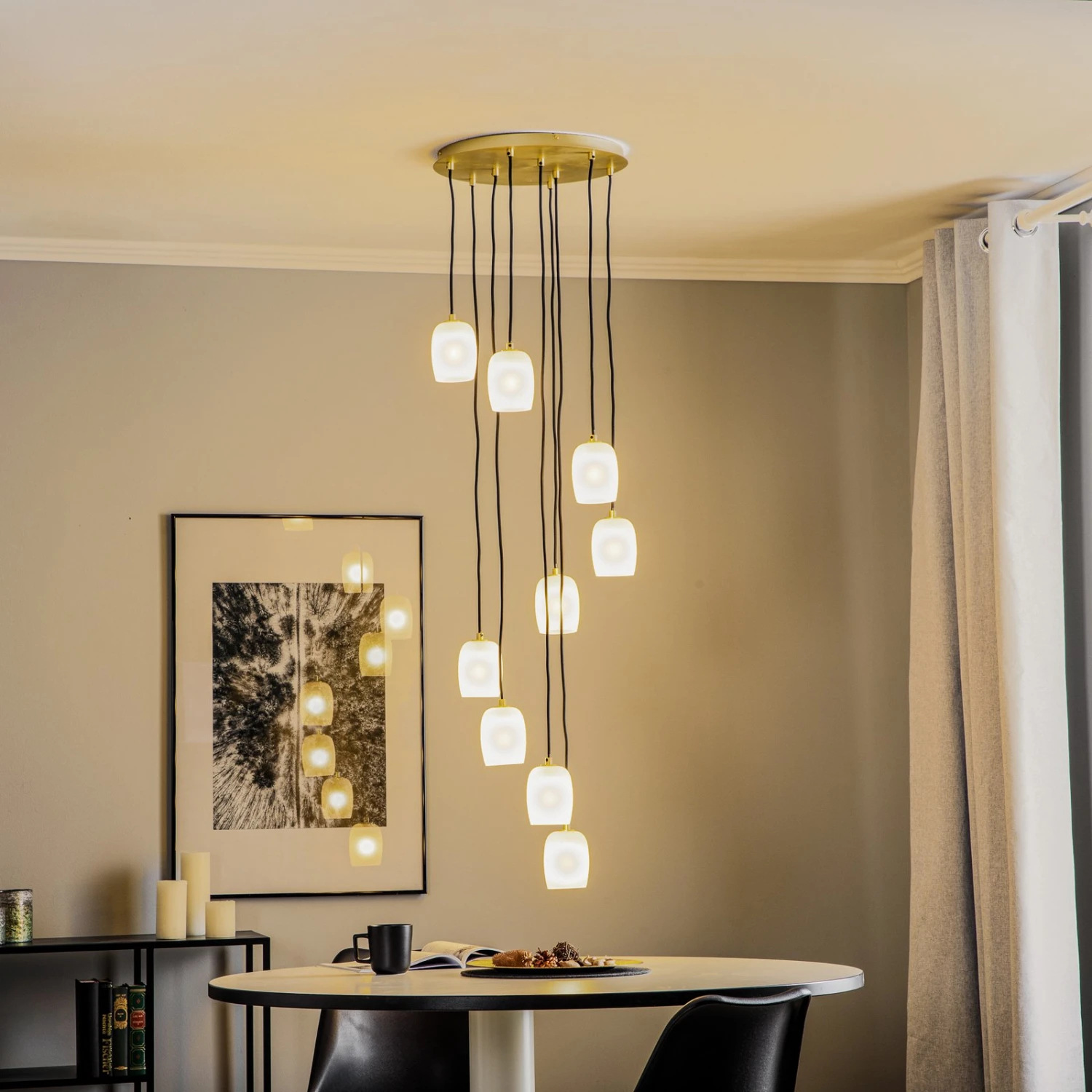 Lucande Taylan Hängeleuchte 9-flammig Rondell 2 Lucande Taylan Hängeleuchte 9-flammig Rondell – Bild 2