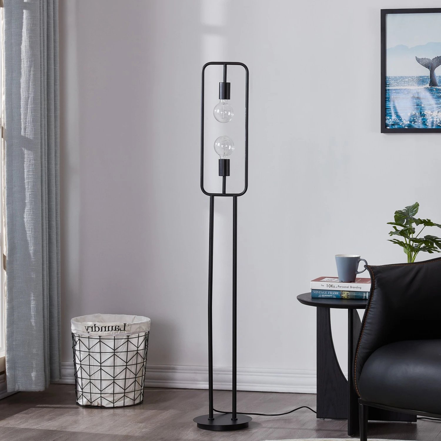 Lucande Tornike Stehleuchte, Zweiflammig, Eisen 2 Lucande Tornike Stehleuchte, Zweiflammig, Eisen – Bild 2