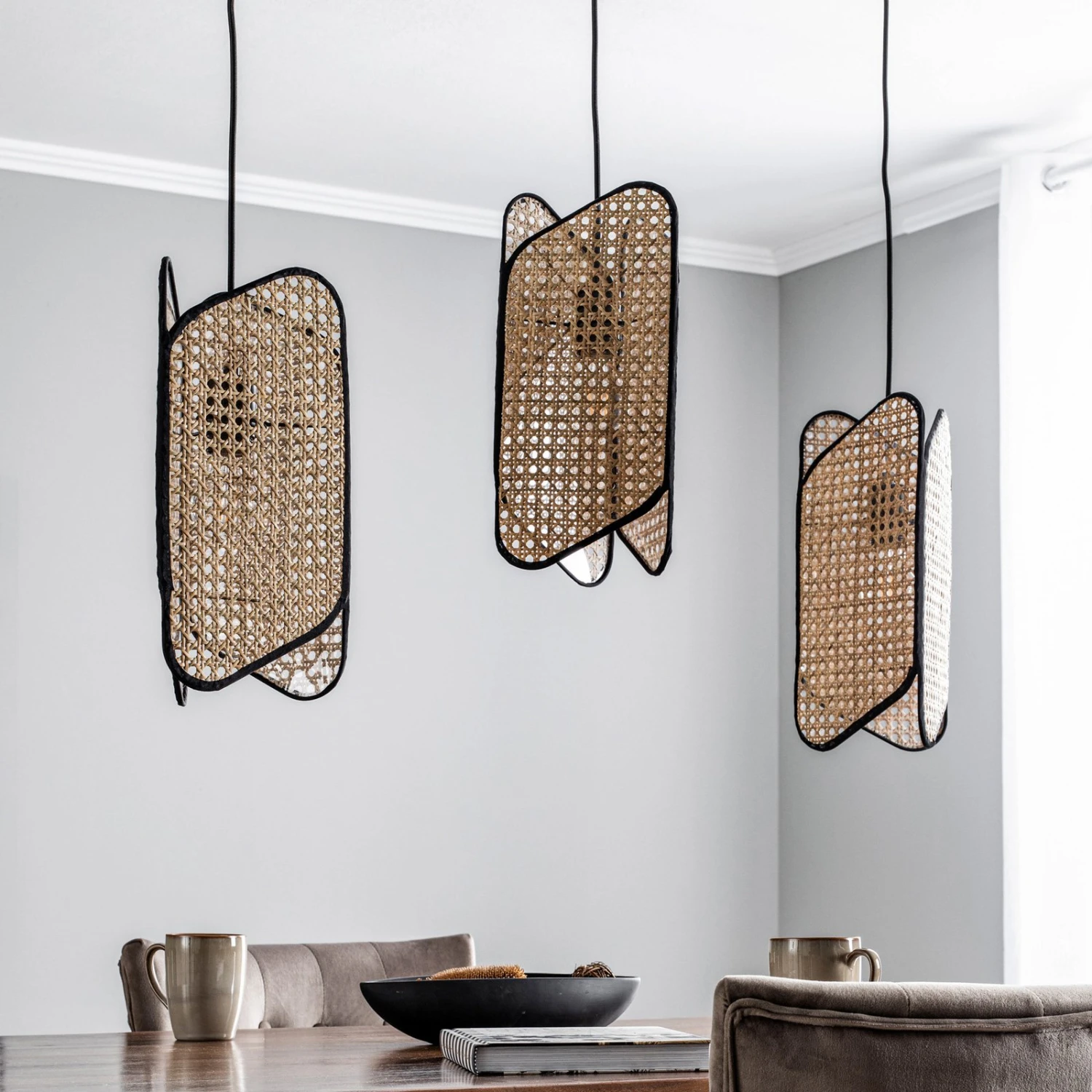 Lucande Bassiola Hängelampe Aus Bambus, 3-flammig 2 Lucande Bassiola Hängelampe Aus Bambus, 3-flammig – Bild 2