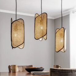 Lucande Bassiola Hängelampe Aus Bambus, 3-flammig