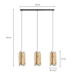 Lucande Bassiola Hängelampe Aus Bambus, 3-flammig 11 Lucande Bassiola Hängelampe Aus Bambus, 3-flammig -Lucande 9639777 3